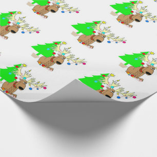 Cadeau Papier Cadeau/Renne & Sapin de Noël