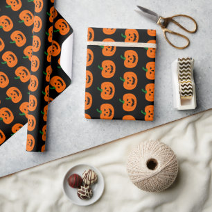 Cadeau Papier Citrouille Halloween