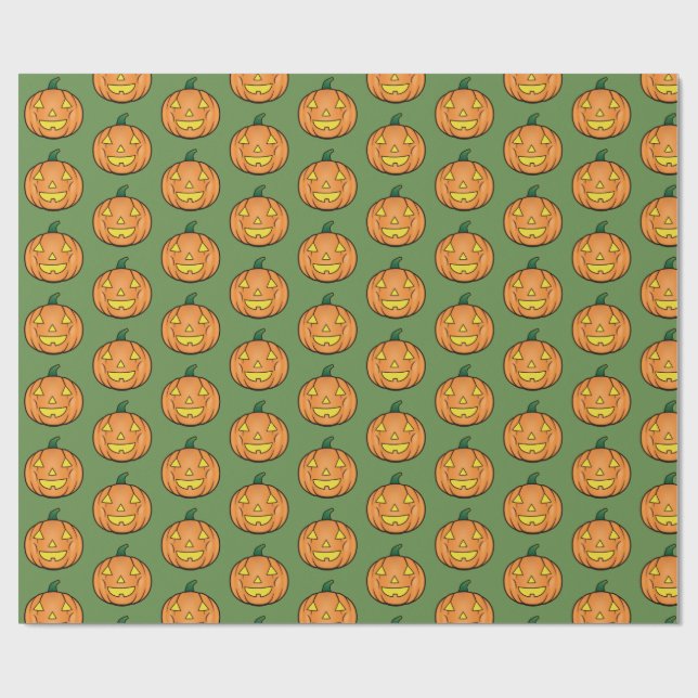 Cadeau Papier Citrouille Halloween mignonne (Plat)