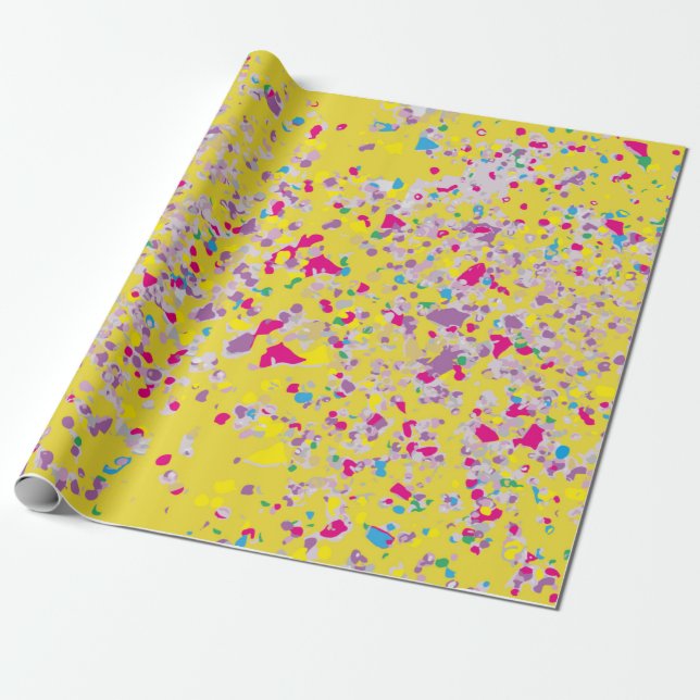 Cadeau Papier Confetti Jaune (Déroulé)