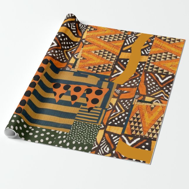 Cadeau papier d' emballage d' inspiration africaine (Déroulé)