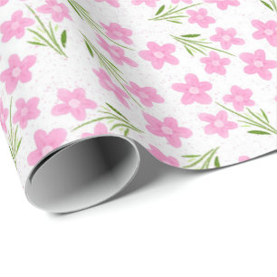 Cadeau Papier de conception de printemps de fleurs roses