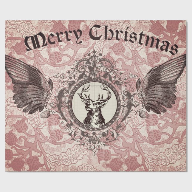 Cadeau Papier de Decoupage d'élans de Noël (Plat)