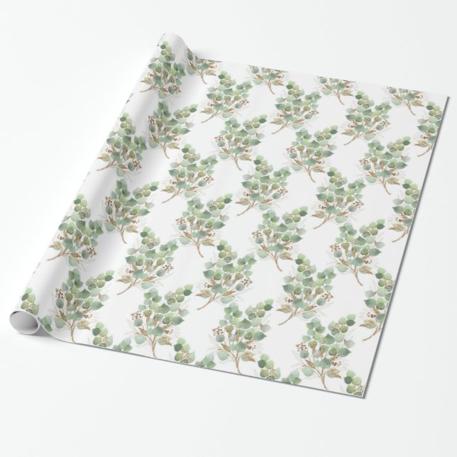 CADEAU PAPIER DE DESIGN EUCALYPTUS LUXUEUX (Déroulé)