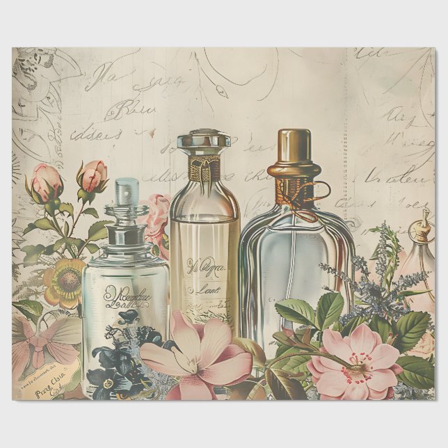 Cadeau Papier de fond de découpage de parfum victorien vi (Plat)