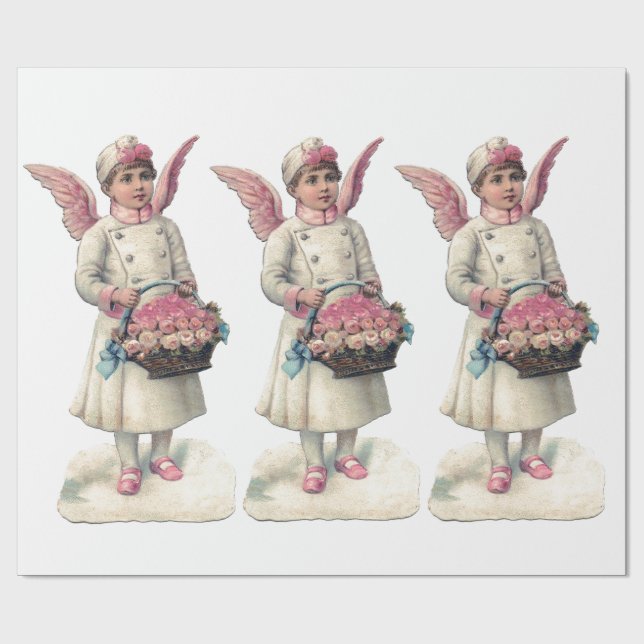 Cadeau PAPIER DE LAVAGE DES ANGELS ROSE vintages (Plat)