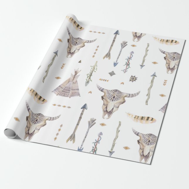 Cadeau Papier de Natif américain de crâne de flèche de (Déroulé)