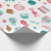 Papier de Noël à la menthe et à la canne rose