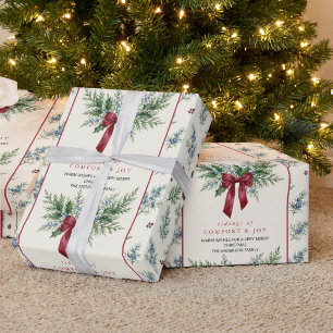 Cadeau Papier de Noël à ruban botanique grandmillénariste