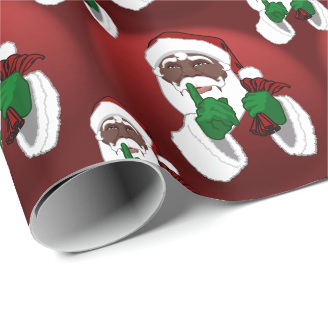 Cadeau Papier de Noël africain Père Noël (Coin rond)