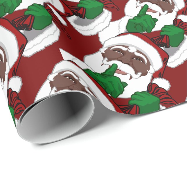 Cadeau Papier de Noël africain Père Noël (Coin rond)