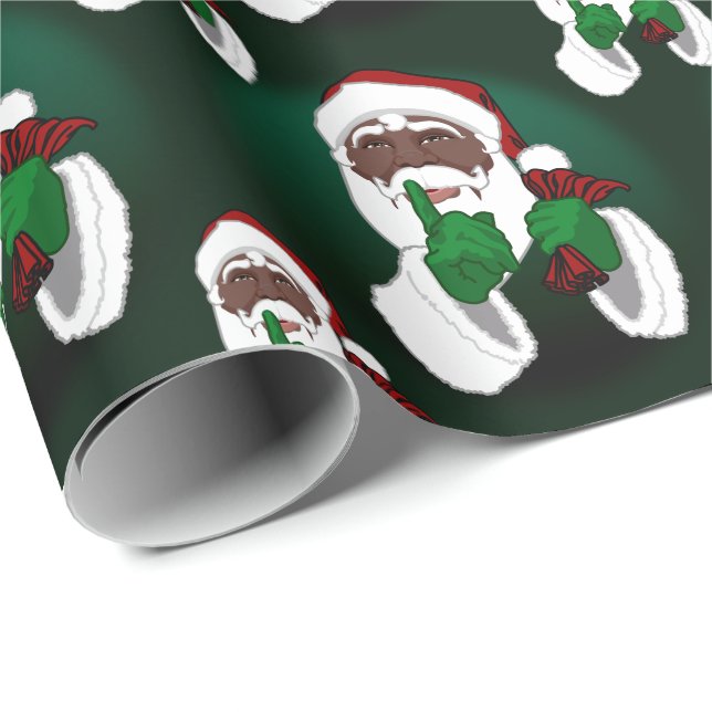 Cadeau Papier de Noël africain Père Noël (Coin rond)