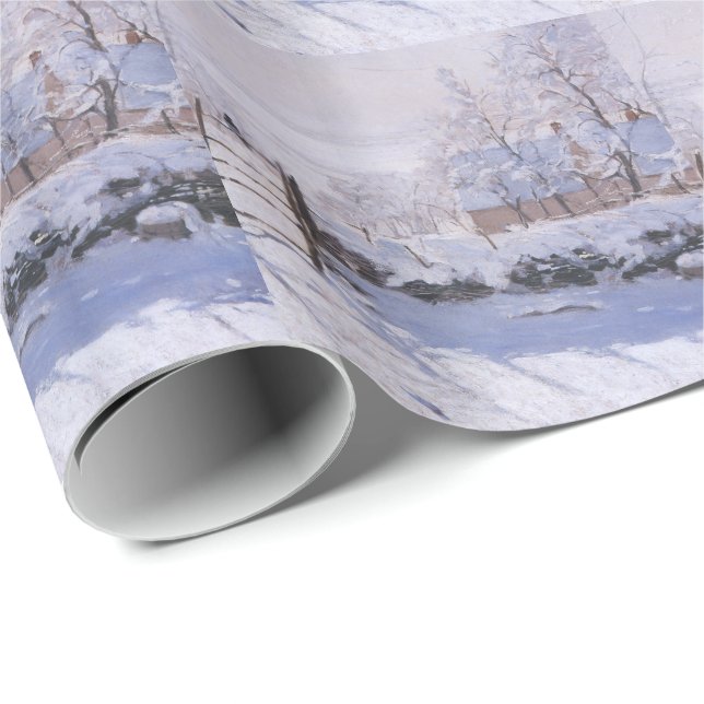 Cadeau Papier de Noël Claude Monet The Magpie (Coin rond)