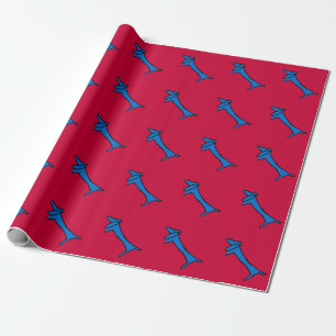 Cadeau Papier de Noël de chien bleu