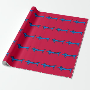 Cadeau Papier de Noël de chien bleu