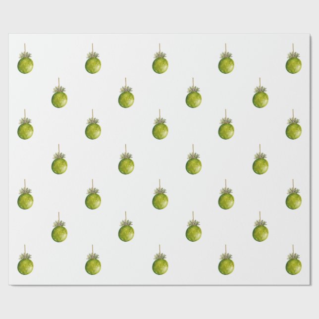 Cadeau Papier de Noël Ornement  (Plat)