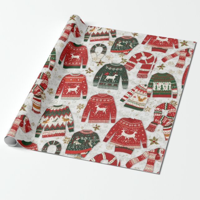Cadeau Papier de Noël traditionnel/classique (Déroulé)