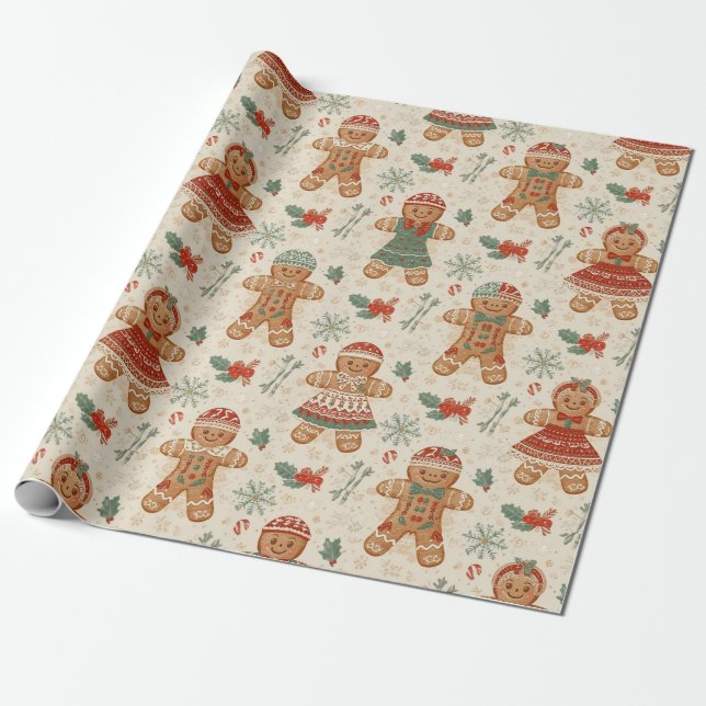 Cadeau Papier de Noël traditionnel/classique (Déroulé)