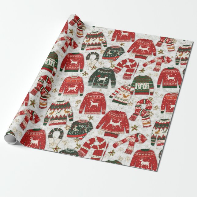 Cadeau Papier de Noël traditionnel/classique (Déroulé)