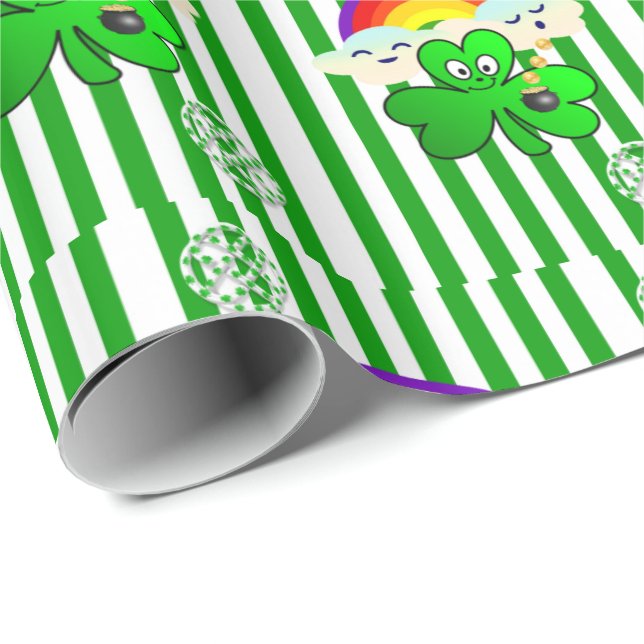 Cadeau Papier de papier de la Saint-Patrick (Coin rond)