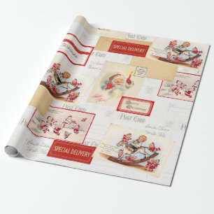 Cadeau Papier de recouvrement de la carte postale Vintage