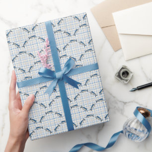 Cadeau Papier de recouvrement - Marlins bleus sur plaid