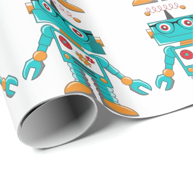Cadeau Papier de recouvrement - Robo intelligent (Coin rond)