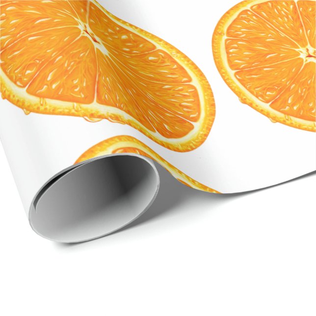 Cadeau Papier de recouvrement - tranche orange (Coin rond)
