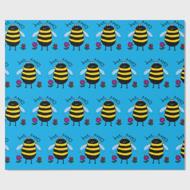 Cadeau Papier de soie abeille heureuse mignon (Plat)