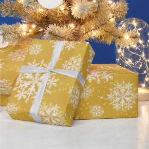 Cadeau Papier d'écorce d'or des faches de neige