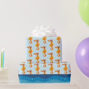 Cadeau Papier d'écouvillonnage des hippocampes océaniques