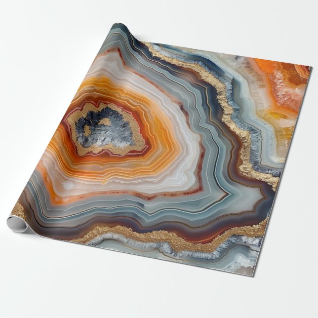 Cadeau Papier d'emballage 3 D Agate (Déroulé)