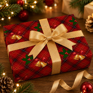 Cadeau Papier d'emballage à carreaux de Noël