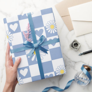 Cadeau Papier d'emballage à carreaux gris