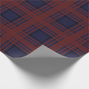 Cadeau Papier d'emballage à carreaux tartan rouge et bleu