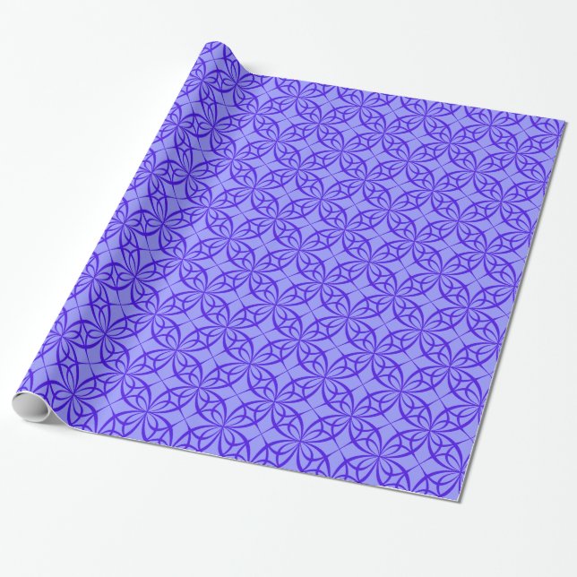 Cadeau Papier d'emballage à cercles géométriques violets (Déroulé)