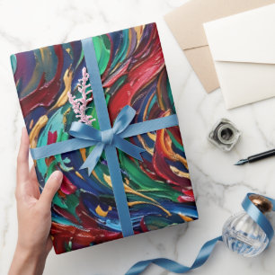 Cadeau Papier d'emballage à l'huile ton joyau de flamme d