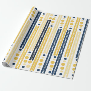 Cadeau Papier d'emballage à motif bleu et jaune
