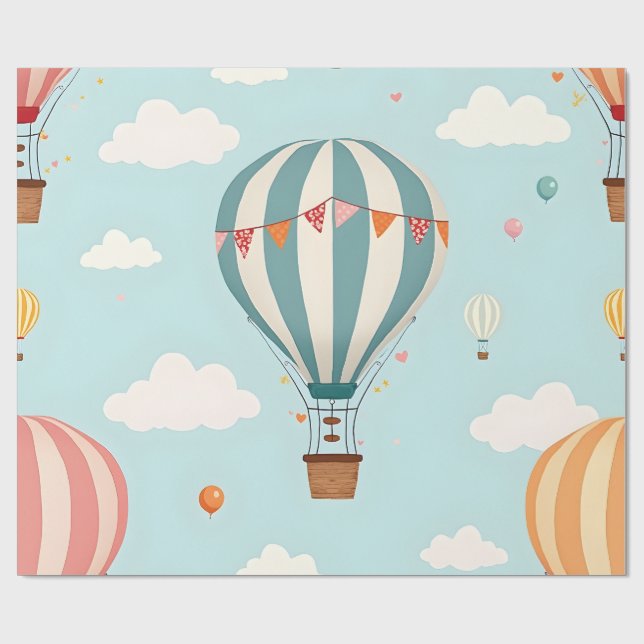 Cadeau Papier d'emballage à motif de ballon à air (Plat)