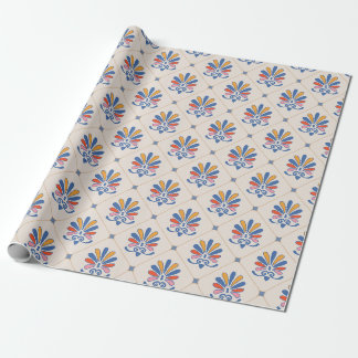 Cadeau Papier d'emballage à motif de carreaux floraux / a