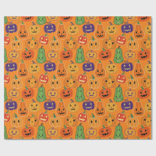Cadeau Papier d'emballage à motif de citrouille d'Hallowe