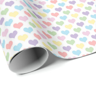 Cadeau Papier d'emballage à motif de cœur arc-en-ciel pas