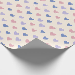 Cadeau Papier d'emballage à motif de cœur dessiné à la ma