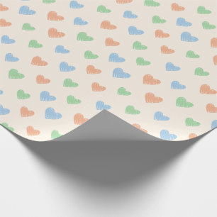 Cadeau Papier d'emballage à motif de cœur gribouillé dess