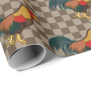 Cadeau Papier d'emballage à motif de coq de ferme