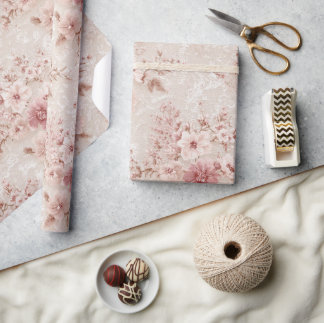 Cadeau Papier d'emballage à motif de dentelle romantique 