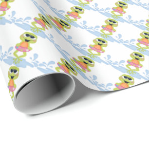 Cadeau Papier d'emballage à motif de grenouille de plage