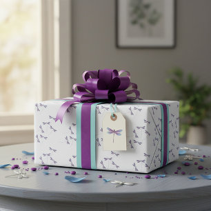 Cadeau Papier d'emballage à motif de libellules en vol