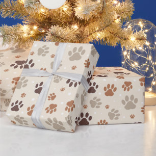 Cadeau Papier d'emballage à motif de patte de chien
