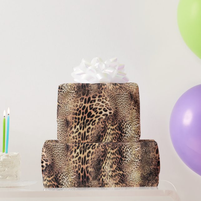 Cadeau Papier d'emballage à motif de peau de guépard (Cadeaux de fête)